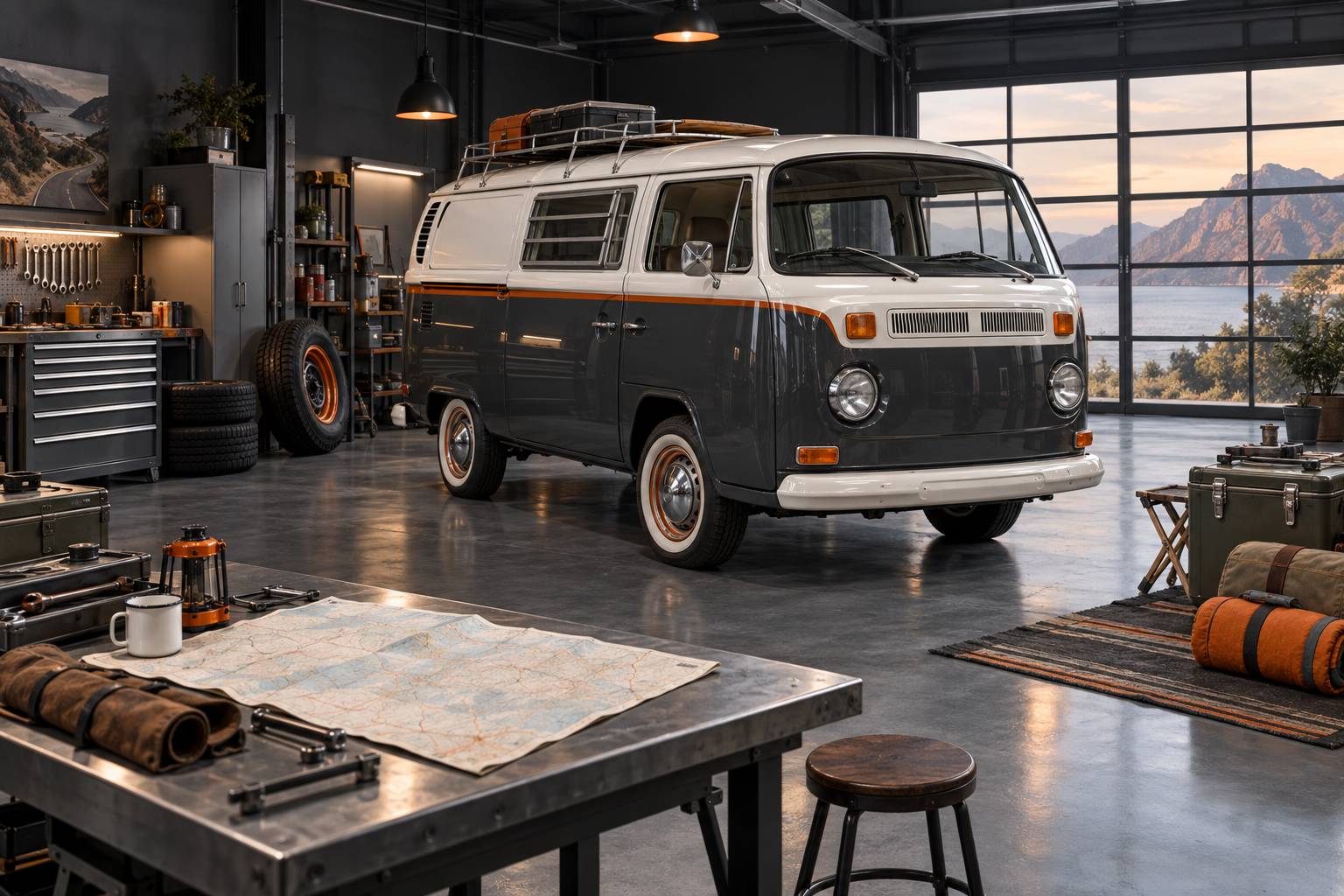 Illustration éditoriale du sujet : Volkswagen Combi : L'icône intemporelle du voyage et de l'aventure